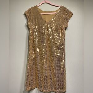 Avon | Dresses | Avon Gold Mini Party Dress M | Poshmark